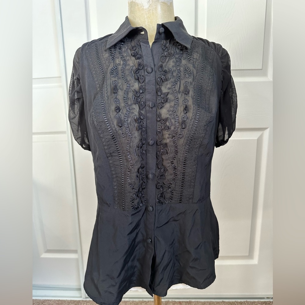 Like new Black BEBE button down blouse size Medium